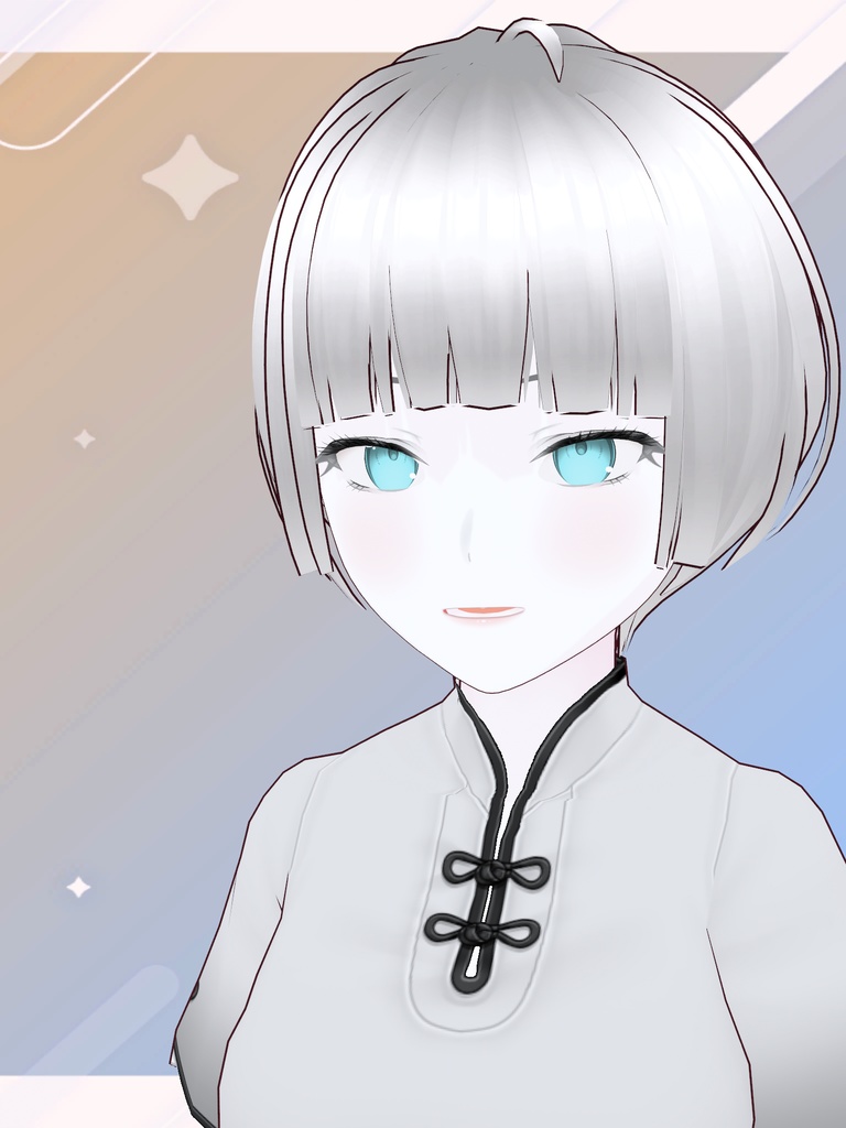 【Vroid&VRM対応】和風白ガール「シロル」 アバター素体