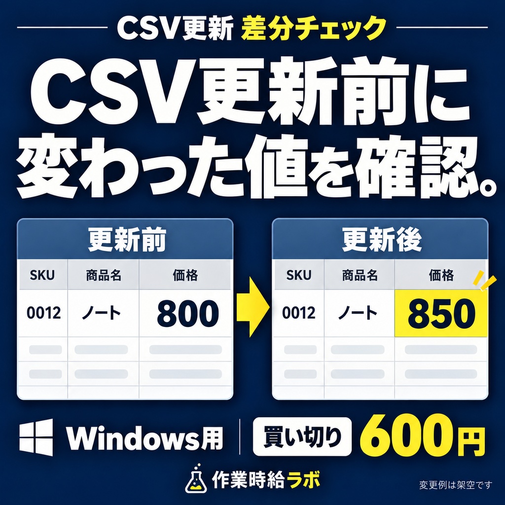 CSV更新 差分チェック