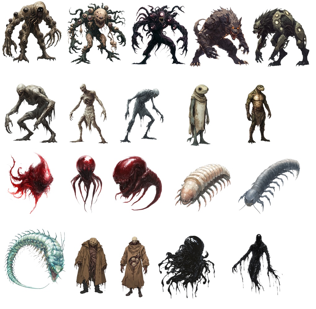 【立ち絵】クトゥルフ神話・神話生物詰め合わせ、脳缶付【TRPG】