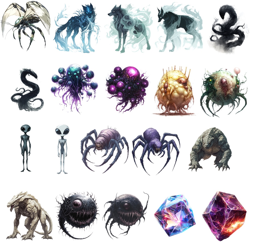 【立ち絵】クトゥルフ神話・神話生物詰め合わせ、脳缶付【TRPG】