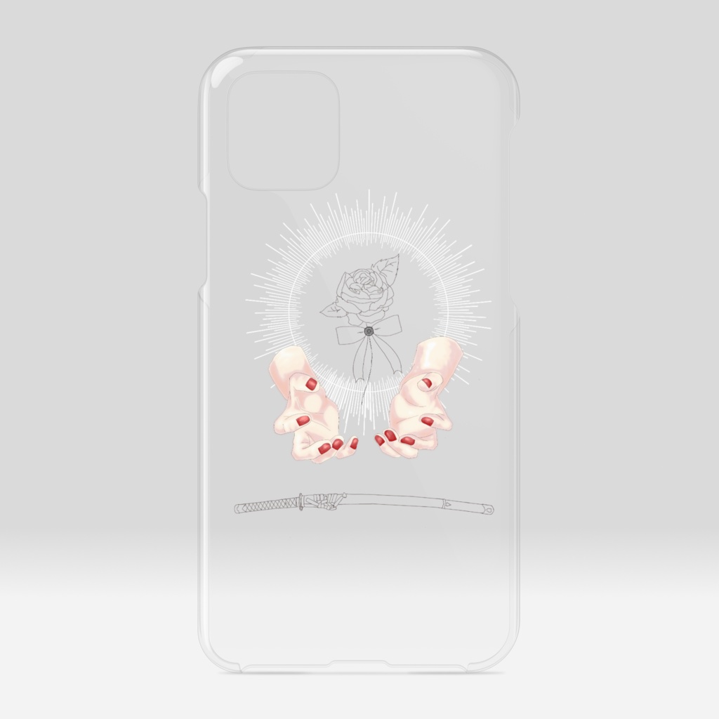 iPhoneクリアケース薔薇