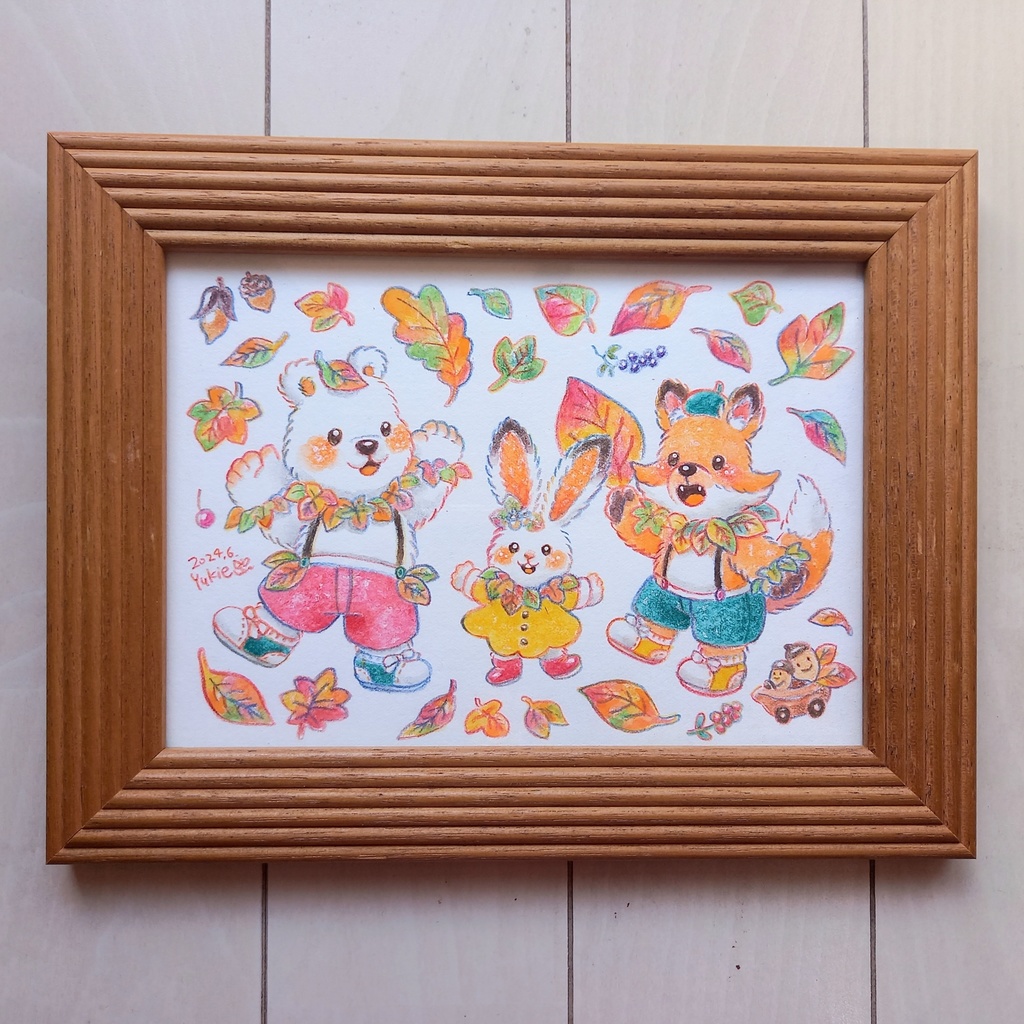 【額装原画作品】落ち葉舞う