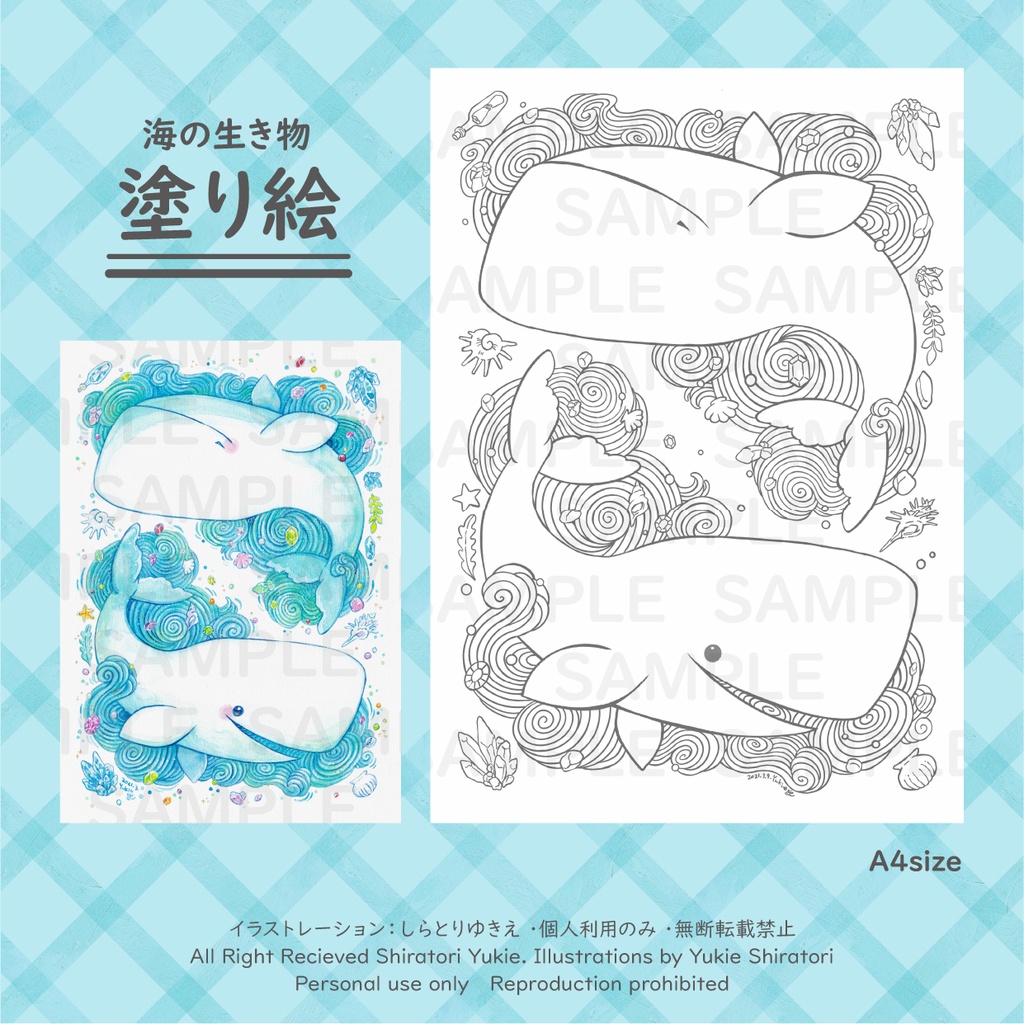 海の生き物 塗り絵