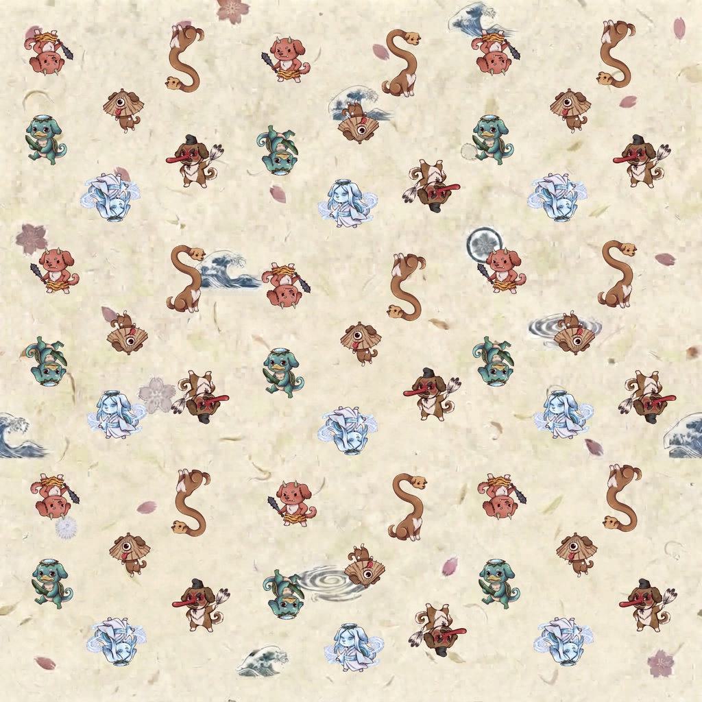 Nihon Yokai Wallpaper ─ かわいい妖怪柄