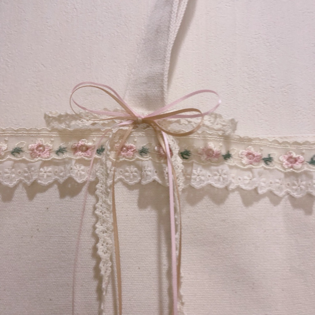 まろぱんリメイクトート"ピンクのおはな"