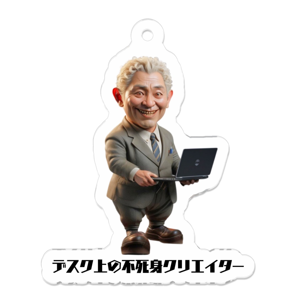 デスク上の不死身クリエイター-アクリルキーホルダー