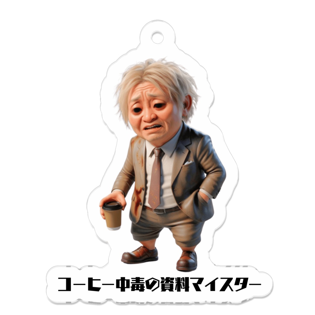 コーヒー中毒の資料マイスター-アクリルキーホルダー