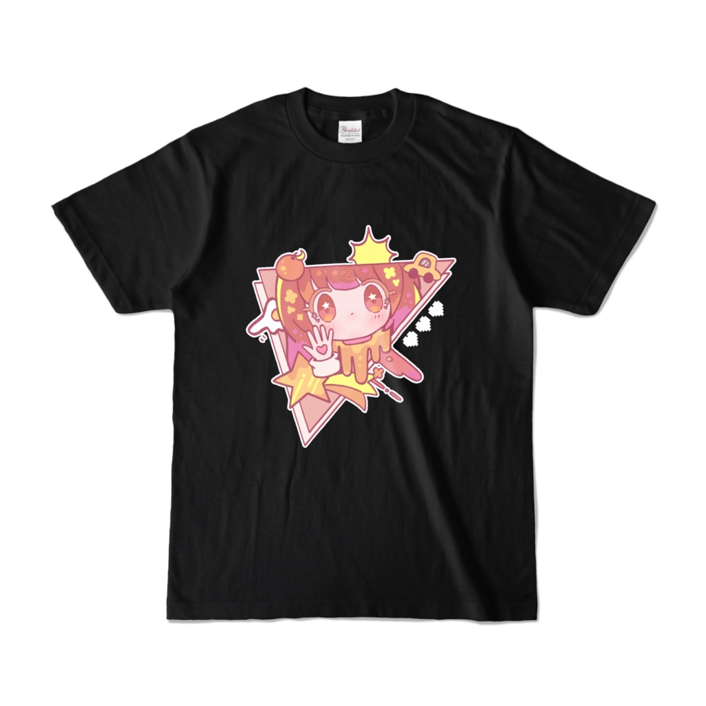 ほんわかポップな黒Tシャツ くまたそオリジナル♡