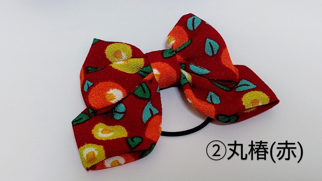 和柄のりぼんヘアゴム