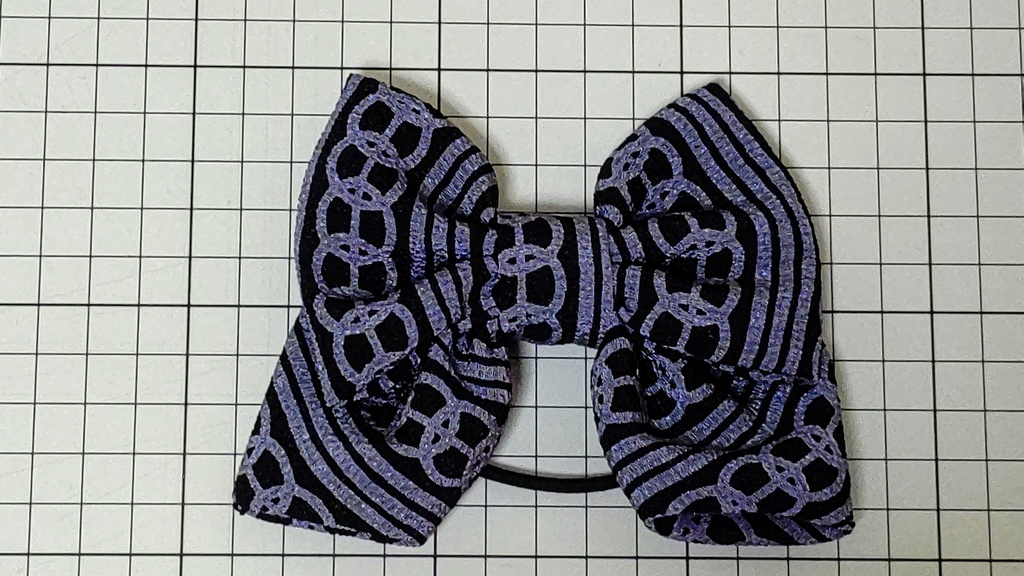 和柄のりぼんヘアゴム