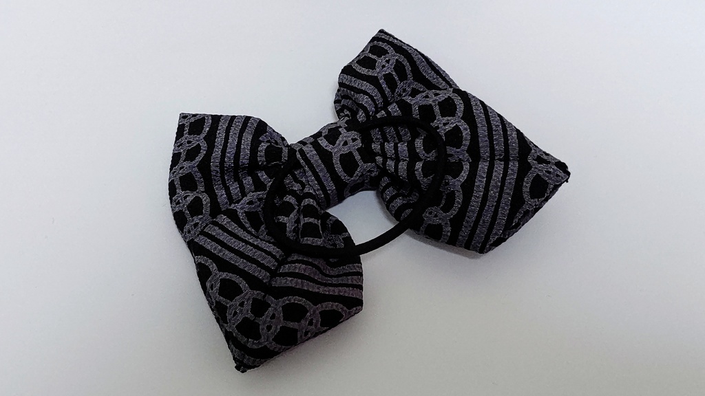 和柄のりぼんヘアゴム