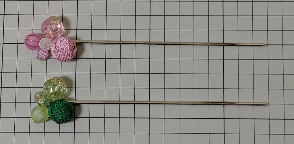 結び玉かんざし・飴玉シリーズ(避邪鈴結び)