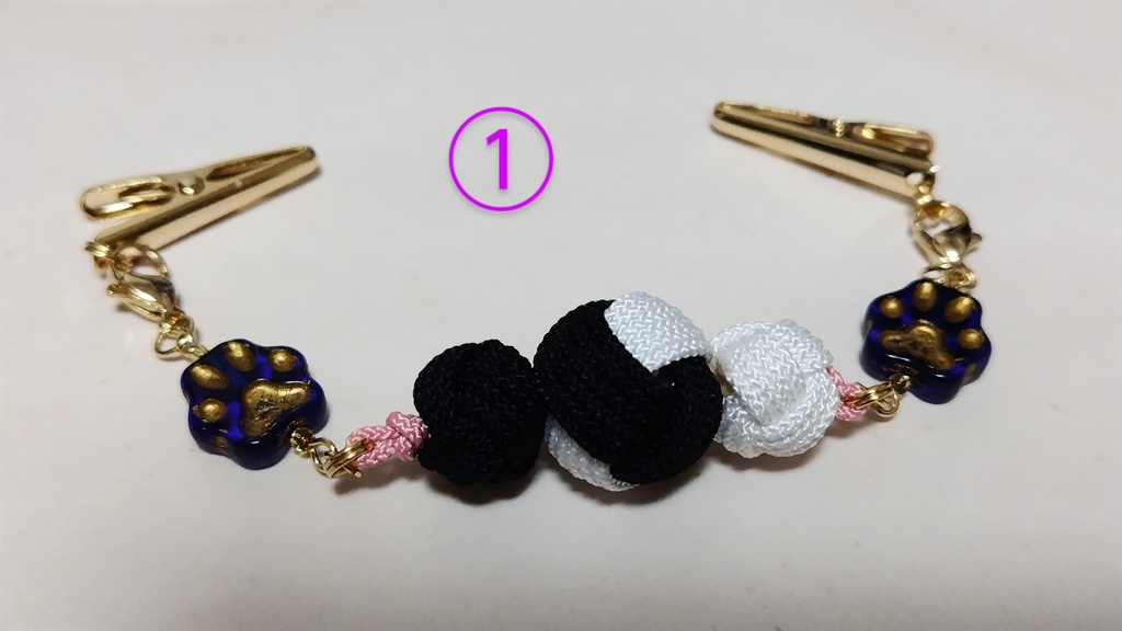 避邪鈴結びの羽織紐クリップ(ねこさん)