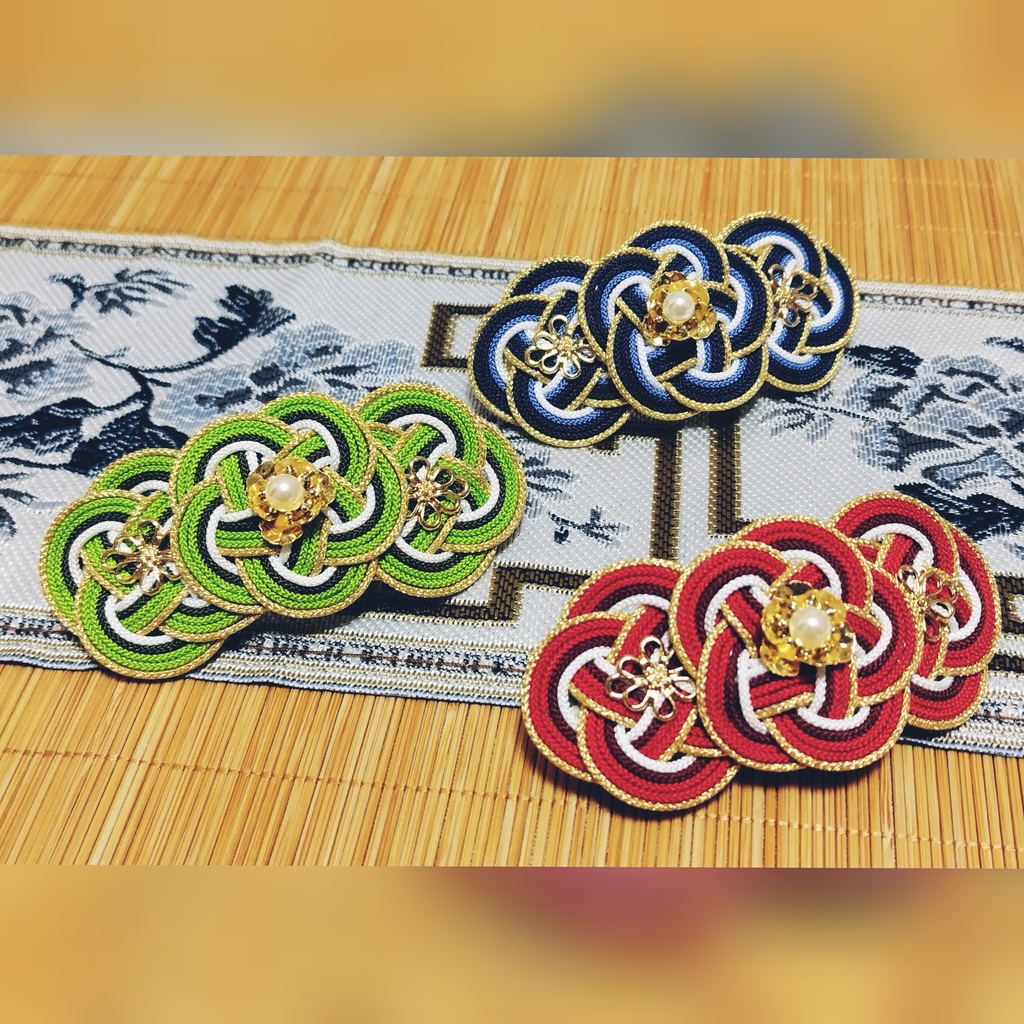 三国(魏 呉 蜀)イメージカラーのバレッタ