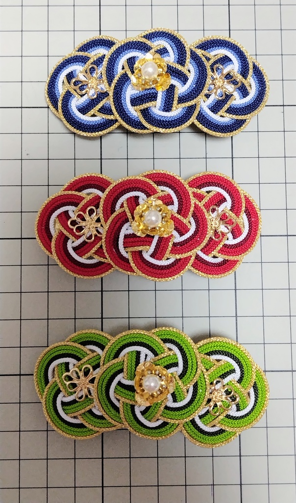 三国(魏 呉 蜀)イメージカラーのバレッタ