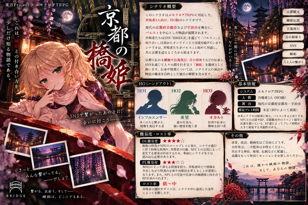 【東方Project×エモクロアTRPG】京都の橋姫