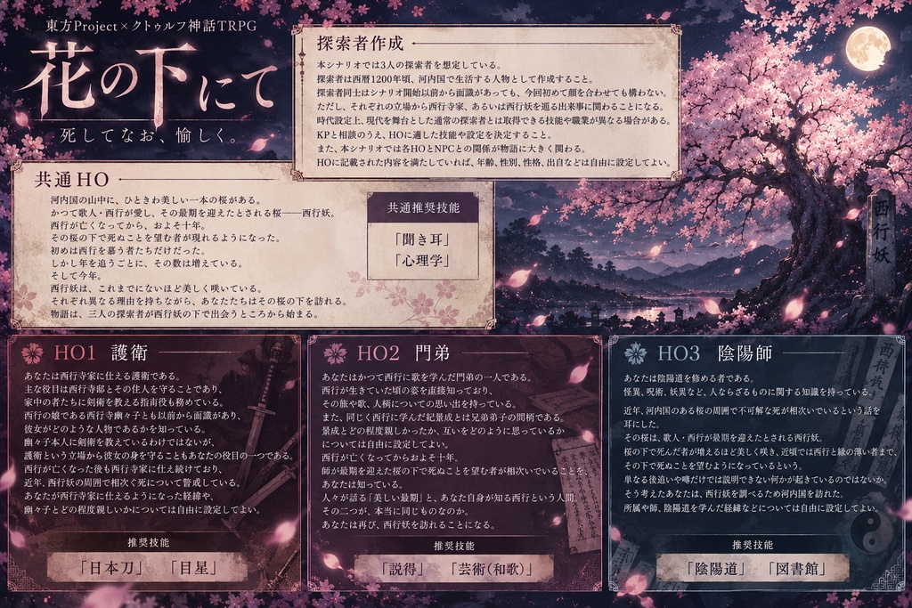 【東方Project×クトゥルフ神話TRPG】花の下にて