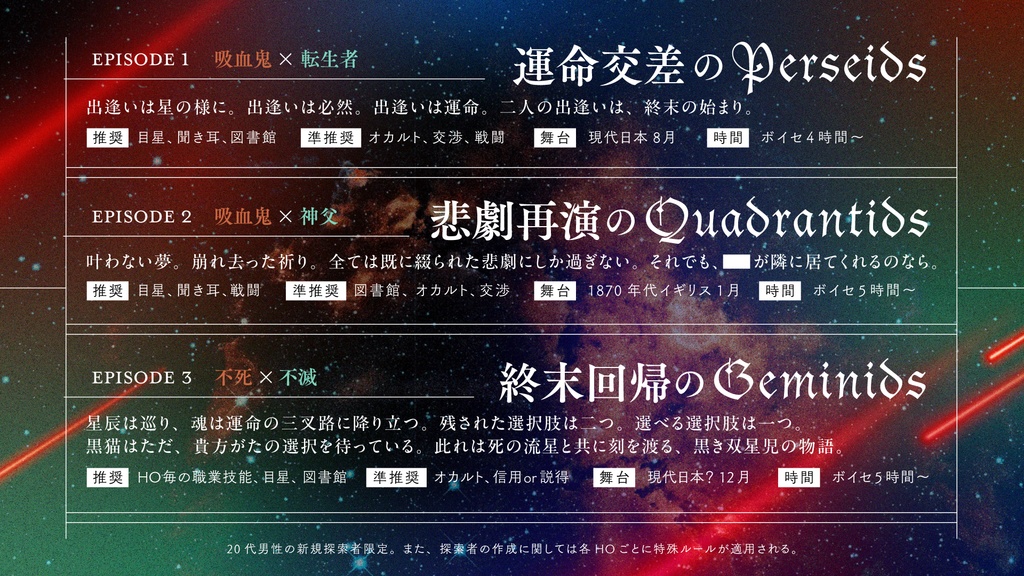 【CoCシナリオ】クロックノワール・メテオライツ【キャンペーン】