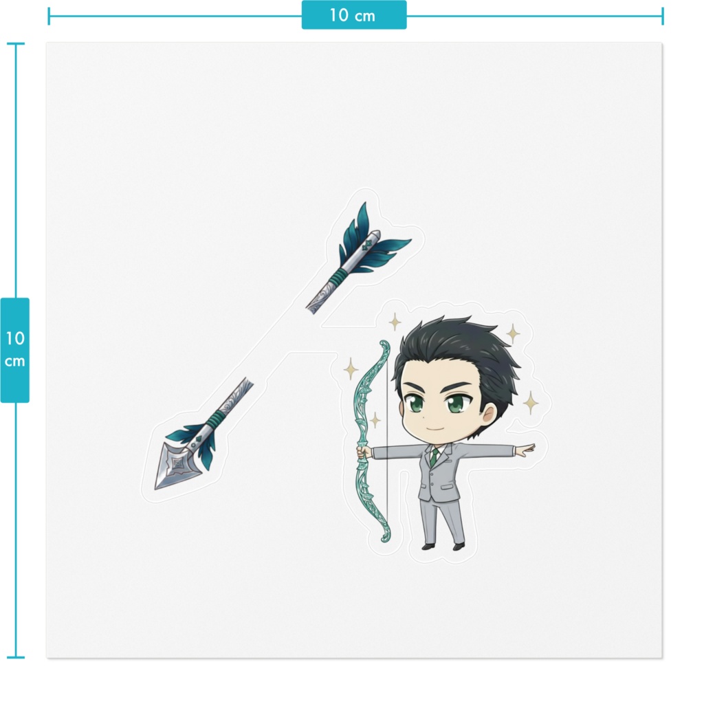 スマホ【ロゴマーク】射抜きステッカー!! 若手社員タイプ1