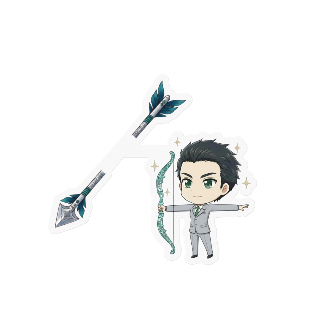 スマホ【ロゴマーク】射抜きステッカー!!　若手社員タイプ1