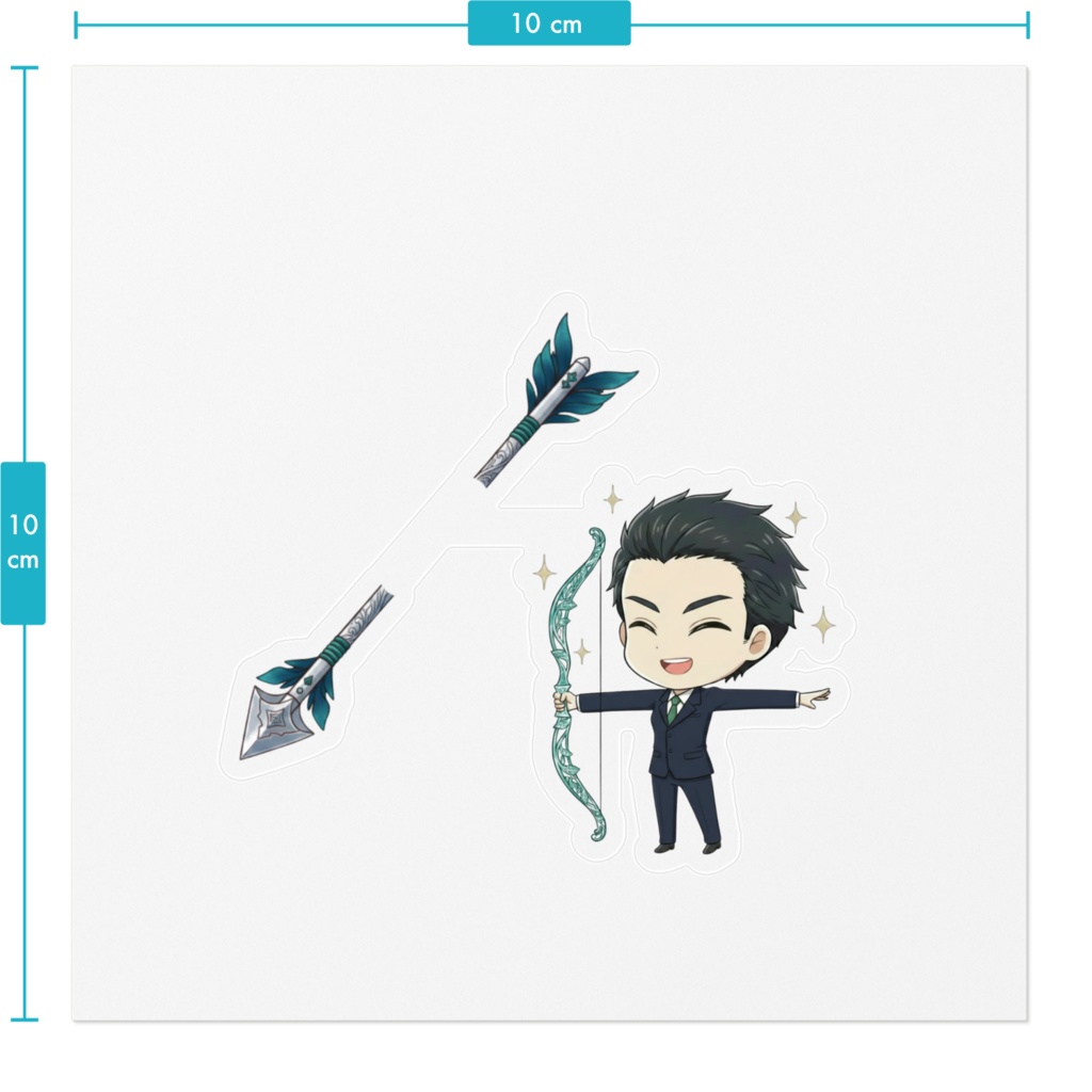 スマホ【ロゴマーク】射抜きステッカー!! 若手社員タイプ2