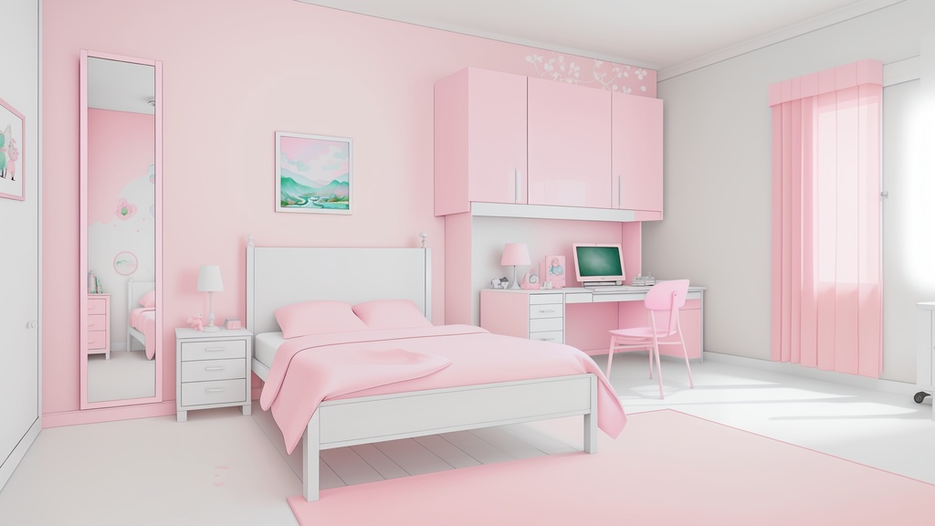 【商用可・無料】ガーリーな部屋の背景素材|10枚【配信背景など】