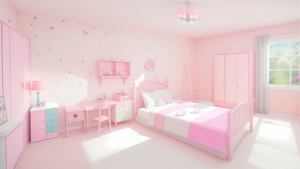 【商用可・無料】ガーリーな部屋の背景素材|10枚【配信背景など】