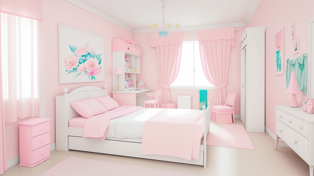 【商用可・無料】ガーリーな部屋の背景素材|10枚【配信背景など】