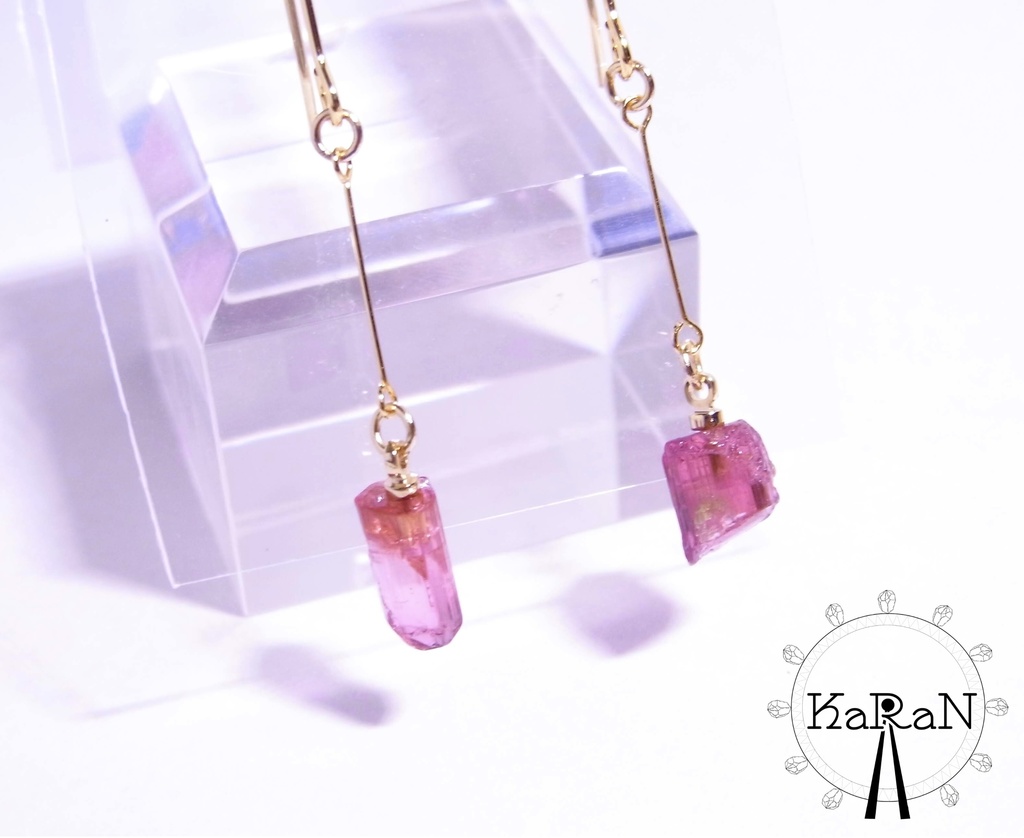 P004　ピンクトルマリン　ピアス