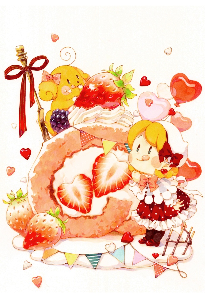 ポストカード(苺ロール)