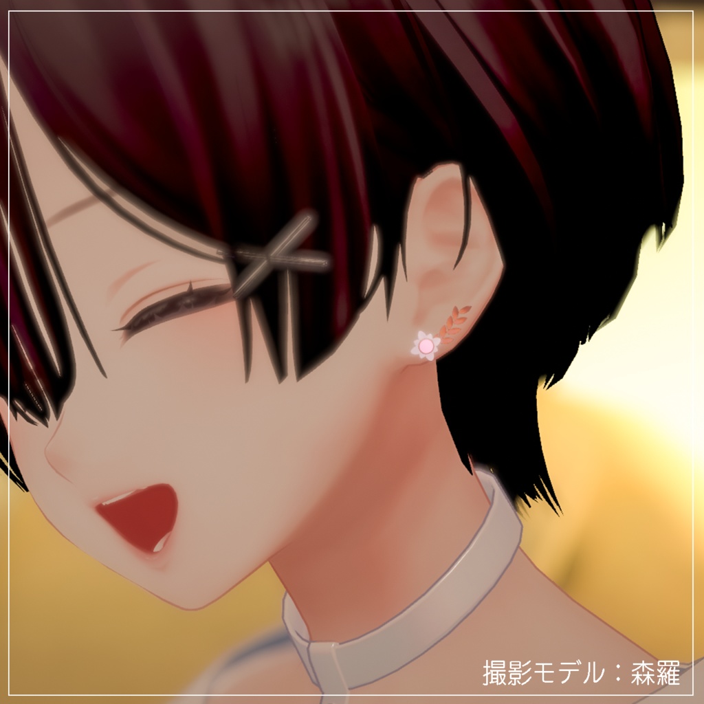 【VRchat想定】-妖精の花冠-【指輪/ピアス】
