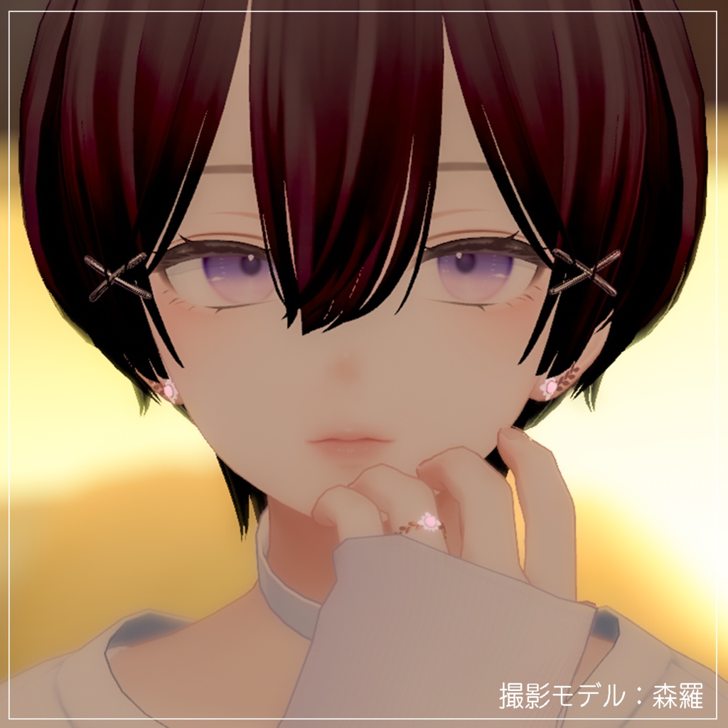 【VRchat想定】-妖精の花冠-【指輪/ピアス】