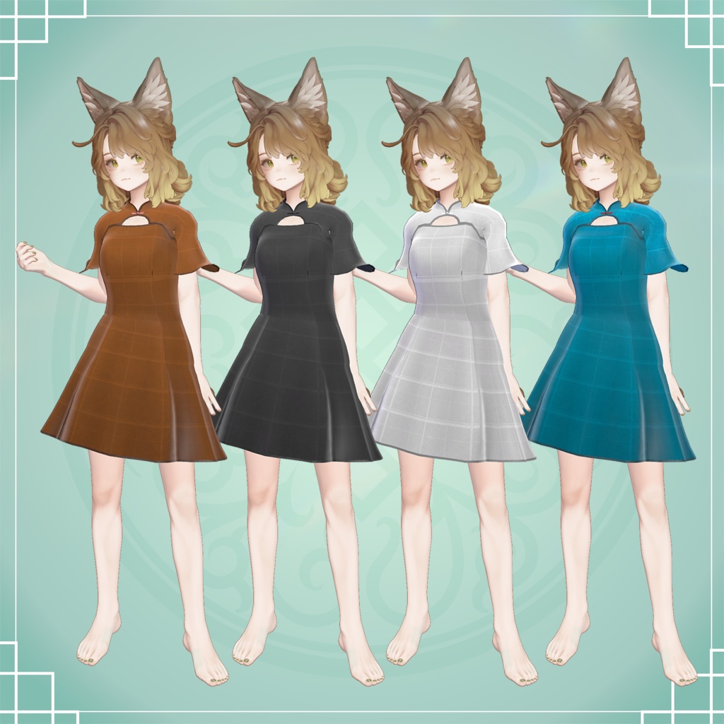 【森羅/マリシア対応】中華ドレス-胡蝶に宵月-