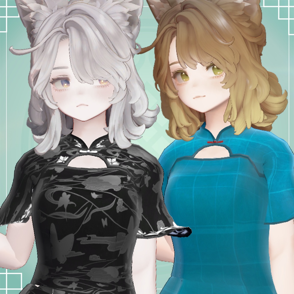 【森羅/マリシア対応】中華ドレス-胡蝶に宵月-