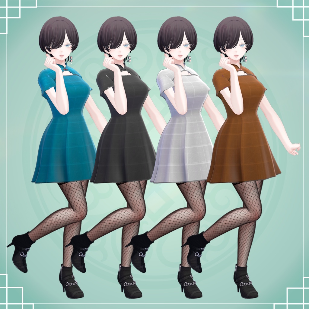 【森羅/マリシア対応】中華ドレス-胡蝶に宵月-