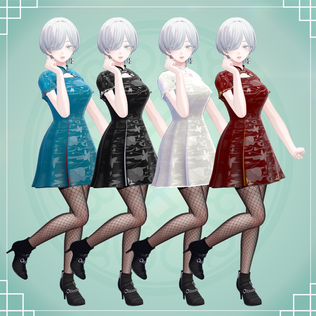 【森羅/マリシア対応】中華ドレス-胡蝶に宵月-