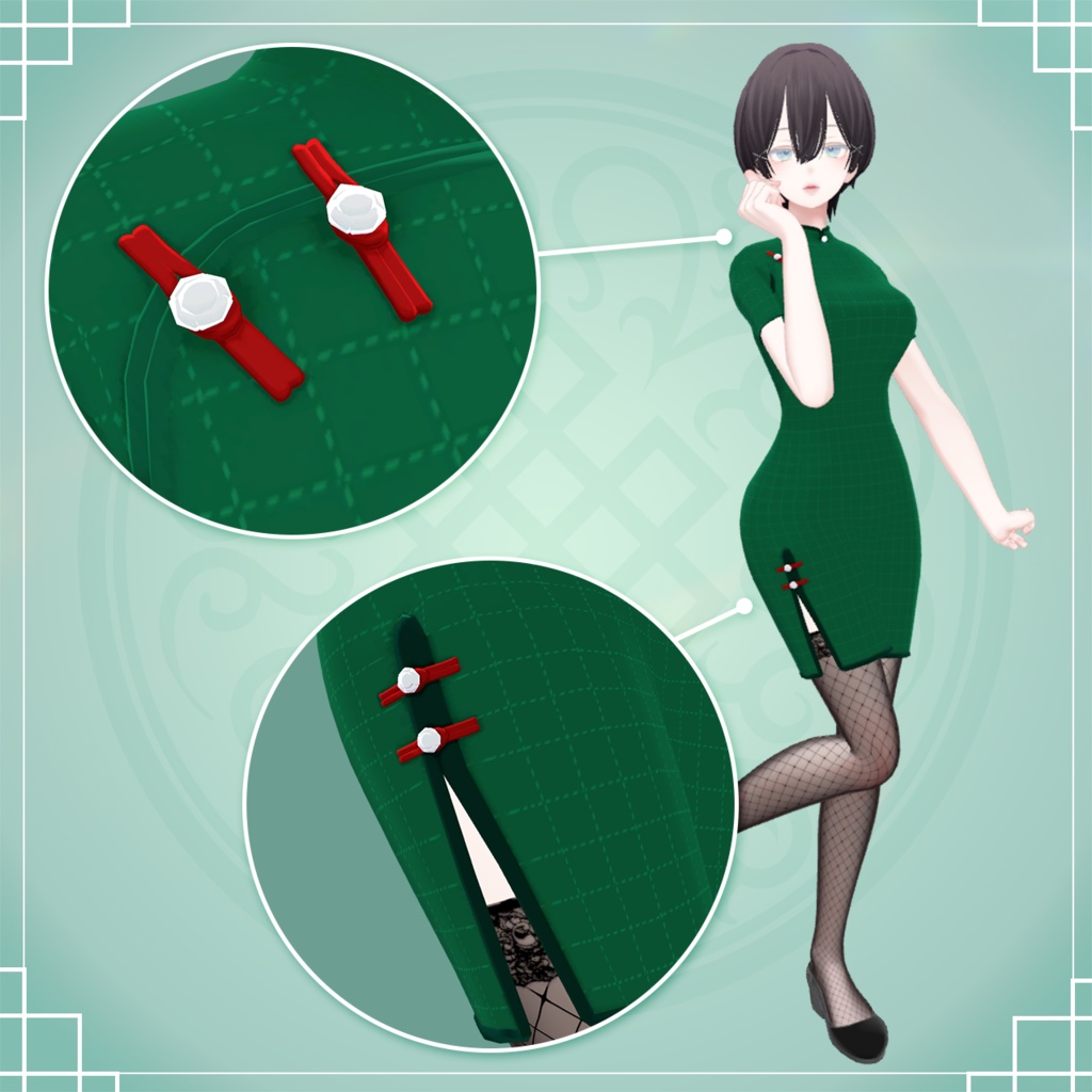 《9アバター対応》カジュアルチーパオ/カジュアルチャイナドレス《MA対応》