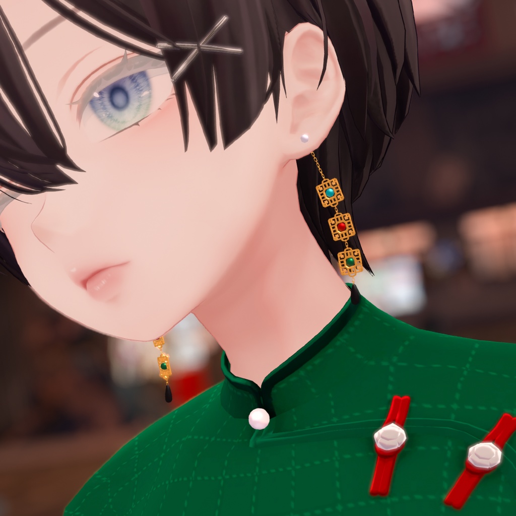 《無料》中華ピアス-幾何文様-