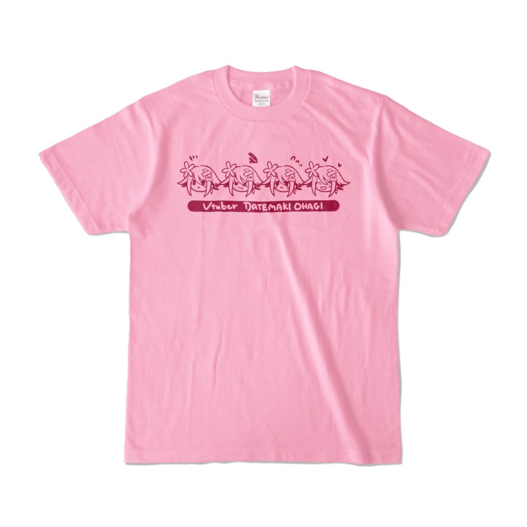 Vtuber表情変化Tシャツ/ピーチカラー(伊達巻おはぎ)