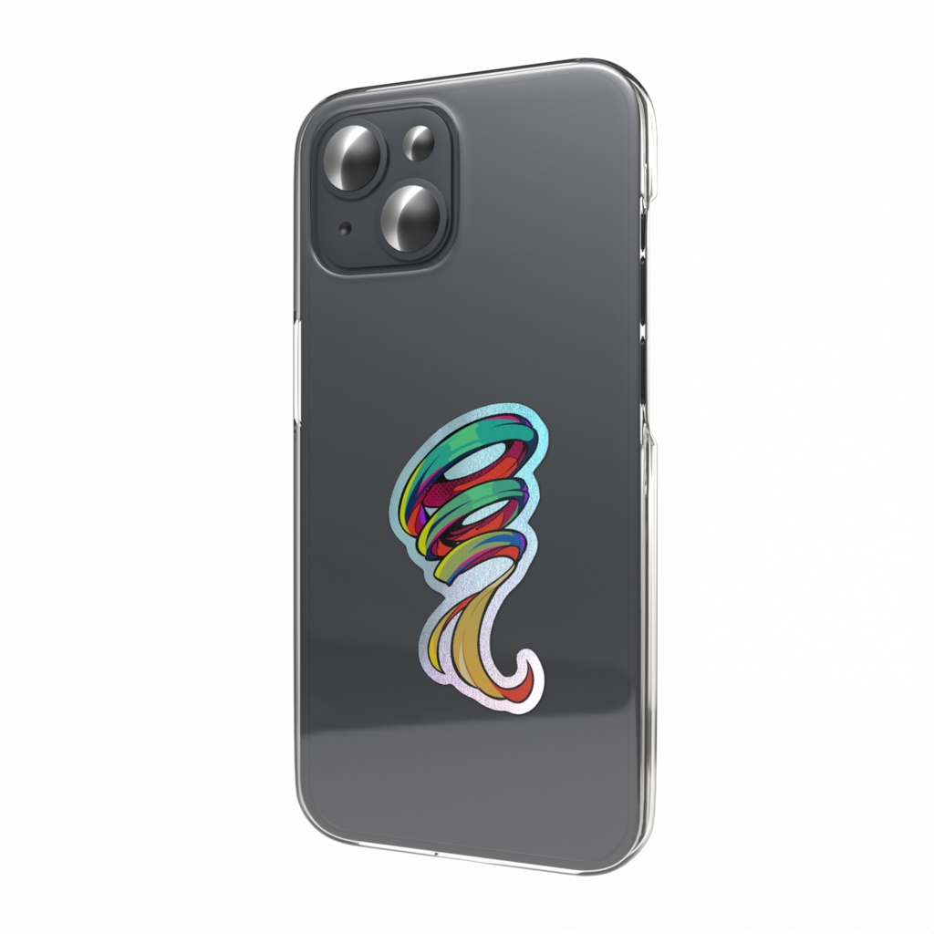 【5周年記念】ツインテ_スマホステッカー_AuroraVar