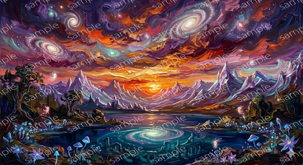 【絵画】星海を宿す境界の湖