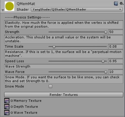 QShader / Elastic Shader / 弾性シェイダー / Snow surface / Elastic Bed / 雪 / ストレッチベッド