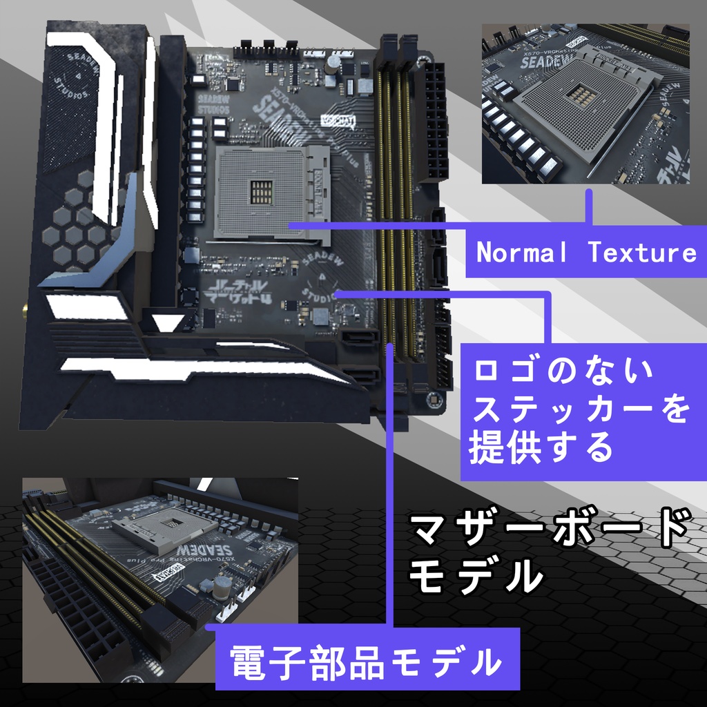 コンピューターアクセサリーモデルセット