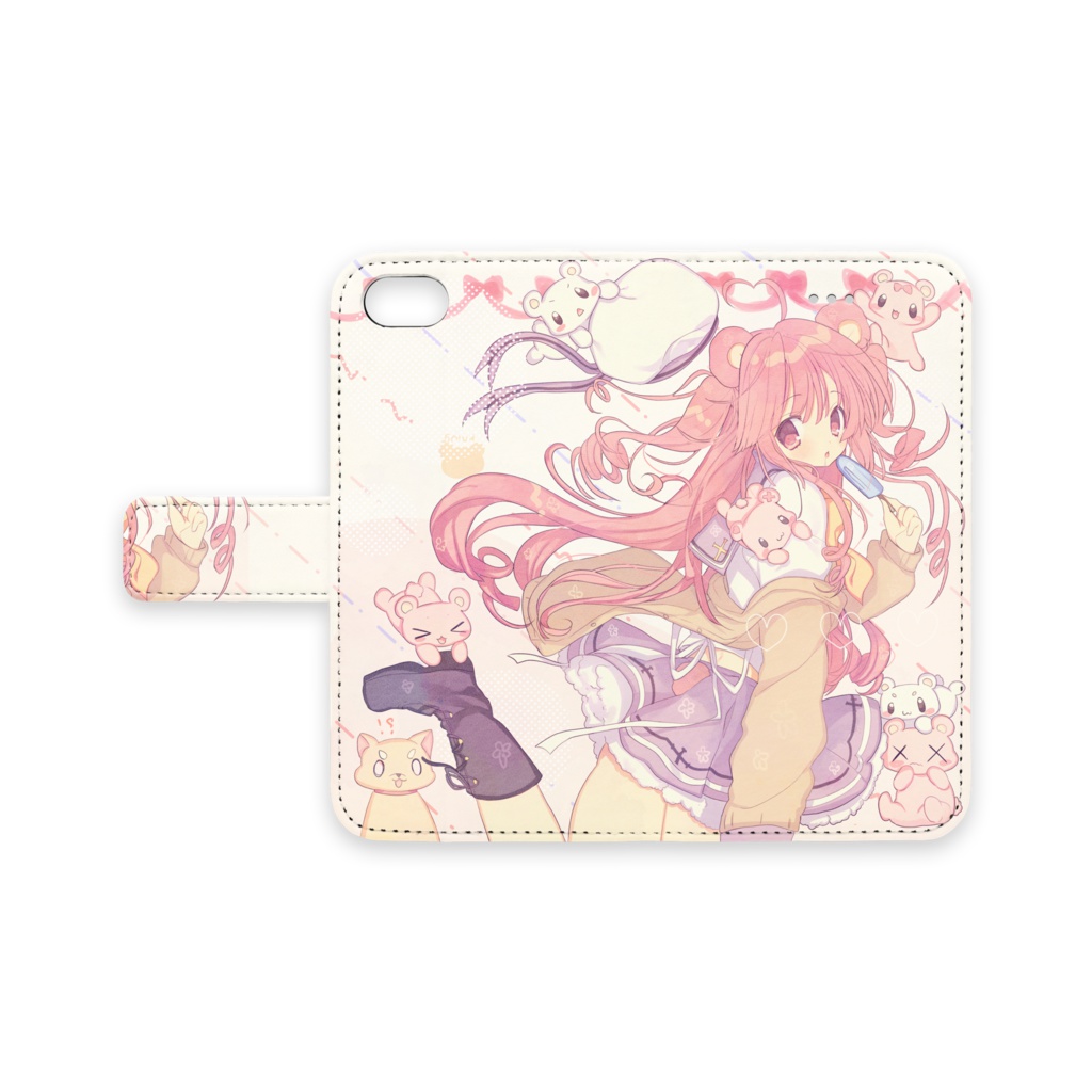 くまちゃん手帳型スマホケース(iPhone6/7)