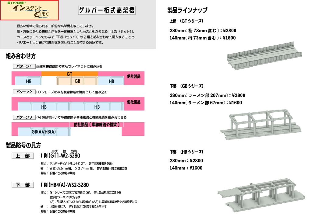 ゲルバー桁式高架橋(GB,GTシリーズ)