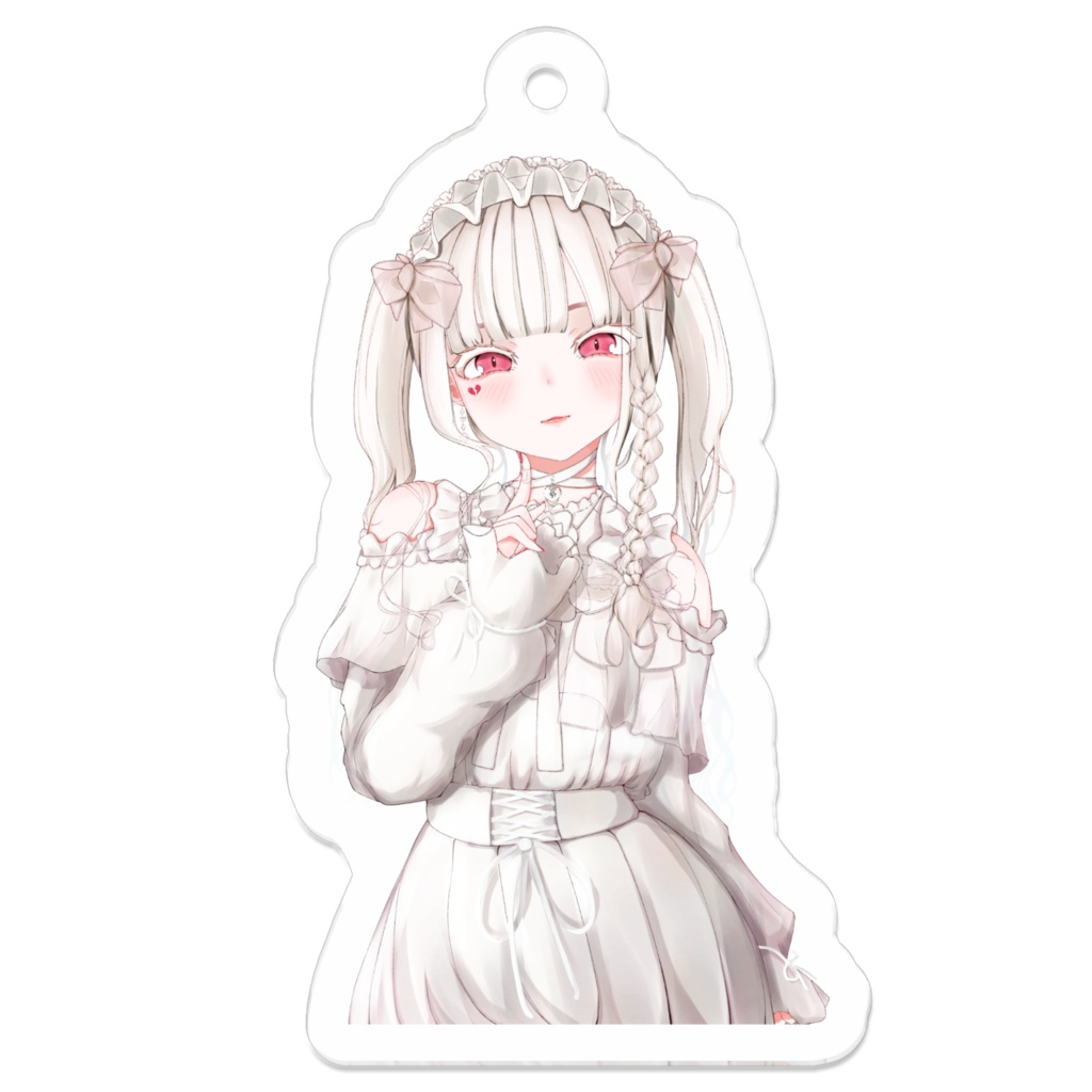 地雷系(白)ちゃんカラコン(赤)