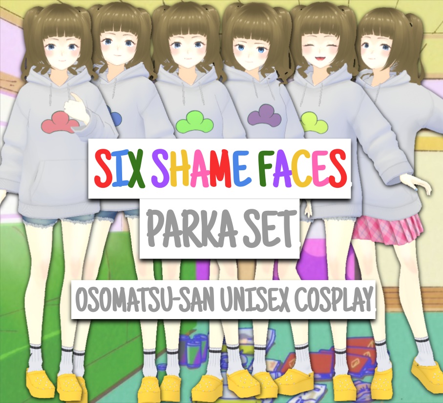 [VRoid Studio] 'Six Shame Faces' cosplay set