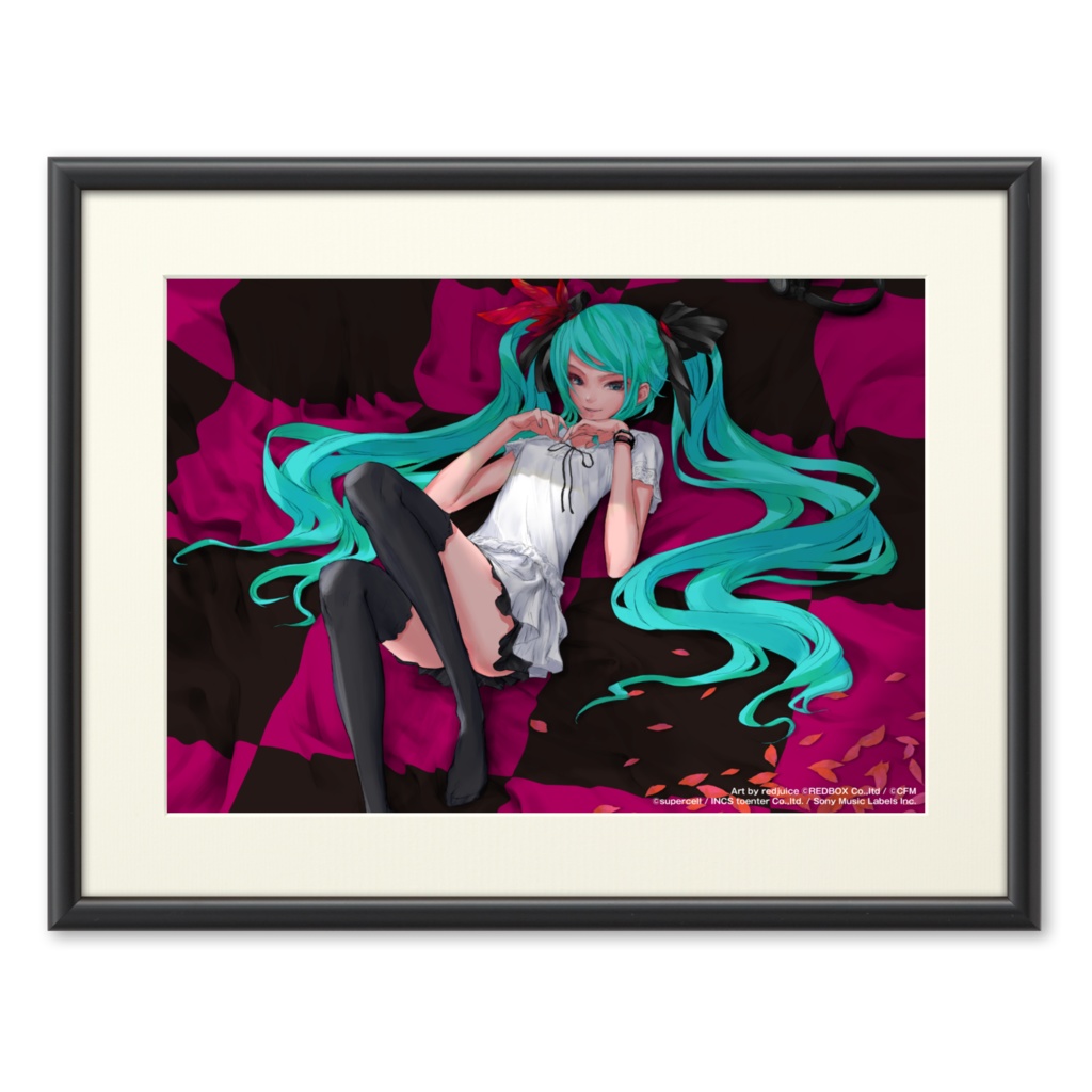 初音ミク 複製原画「もみじ苑」森倉円 - 美術品