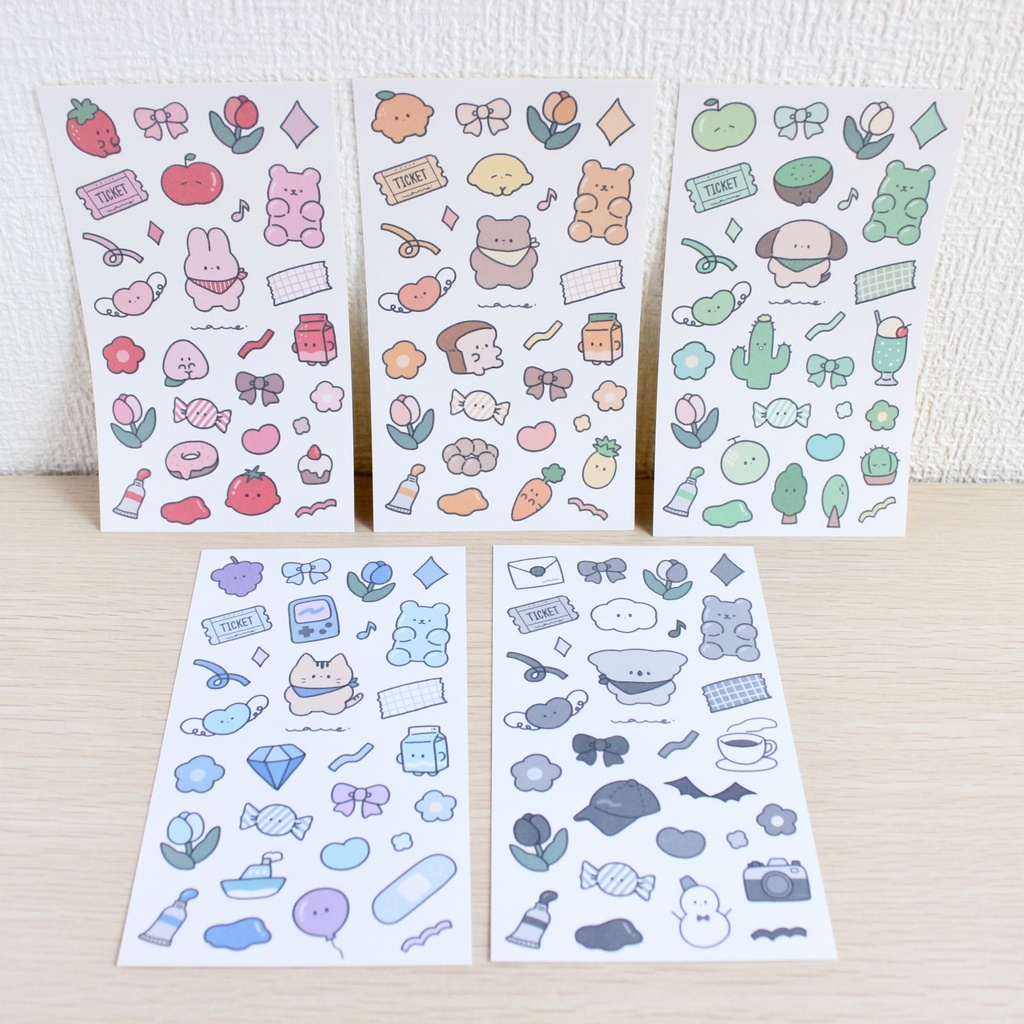 【新作】5COLORSシール《オレンジ×イエロー》