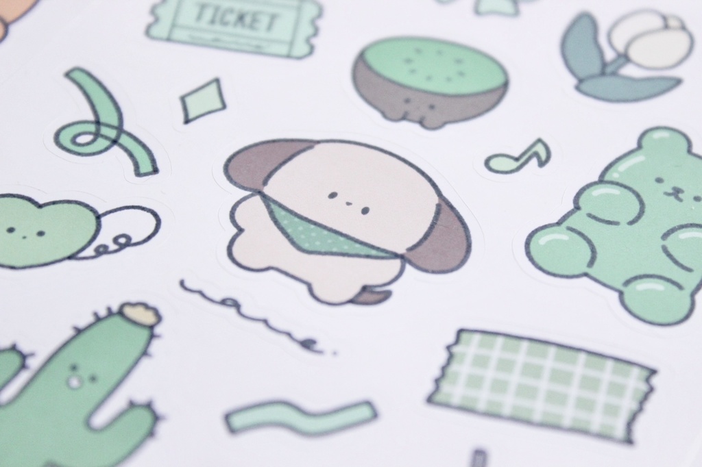 5COLORSシール《グリーン》